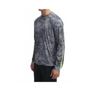 NEW UNDER ARMOUR men's fish pro camo long sleeve top in grey